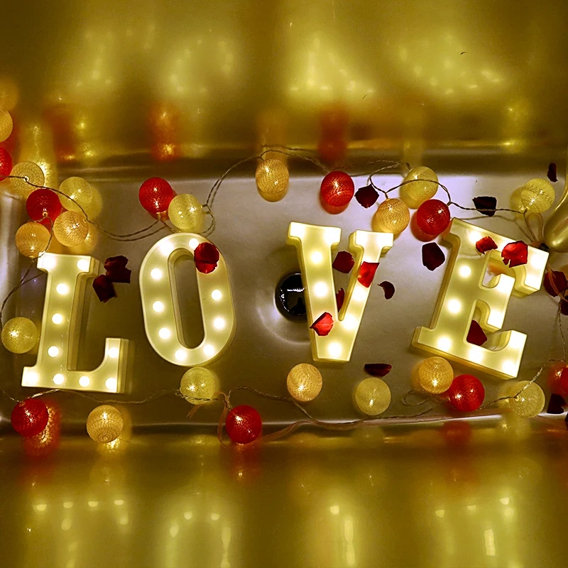Luminous LED Letter Night Light 26 English Alphabet 0-9 Number Battery Lamp Romantic Wedding Brithday Party Decoration Christmas
Luminous LED Letter Night Light 26 English Alphabet 0-9 Number Battery Lamp Romantic Wedding Brithday Party Decoration Christmas