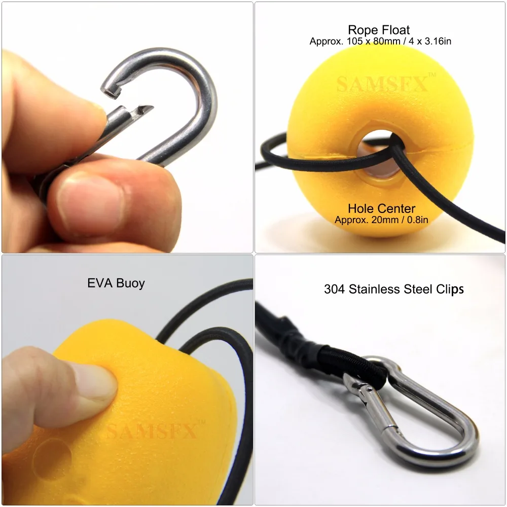 Throw Line Nylon Rope With EVA Buoy Steel Clips Kayak Accessory Throw Line Nylon Rope With EVA Buoy Steel Clips Kayak Accessory