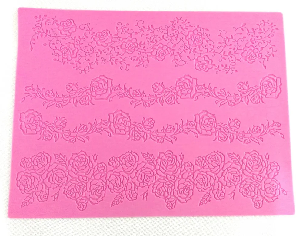 MX125 four Layers Rose Flower pattern Lace Mold Silicone Sugar Lace Pad Cake Brim Decoration Mold Kitchenware DIY Tool 
MX125 four Layers Rose Flower pattern Lace Mold Silicone Sugar Lace Pad Cake Brim Decoration Mold Kitchenware DIY Tool