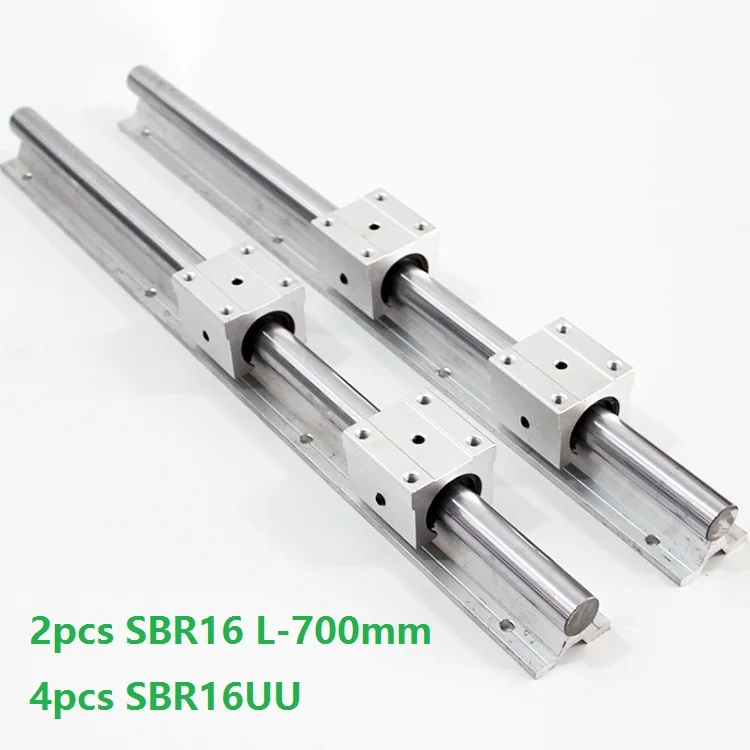 2pcs SBR16 L-700mm support rail linear guide + 4pcs SBR16UU linear bearing blocks for CNC router parts
2pcs SBR16 L-700mm support rail linear guide + 4pcs SBR16UU linear bearing blocks for CNC router parts