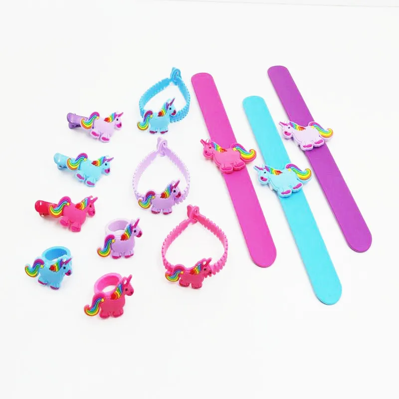 Unicorn Party Unicornio Rubber Bangle+Hair Clip+Ring+Bracelet Baby Shower Birthday Party Decorations Kids Gifts Party Favors
Unicorn Party Unicornio Rubber Bangle+Hair Clip+Ring+Bracelet Baby Shower Birthday Party Decorations Kids Gifts Party Favors