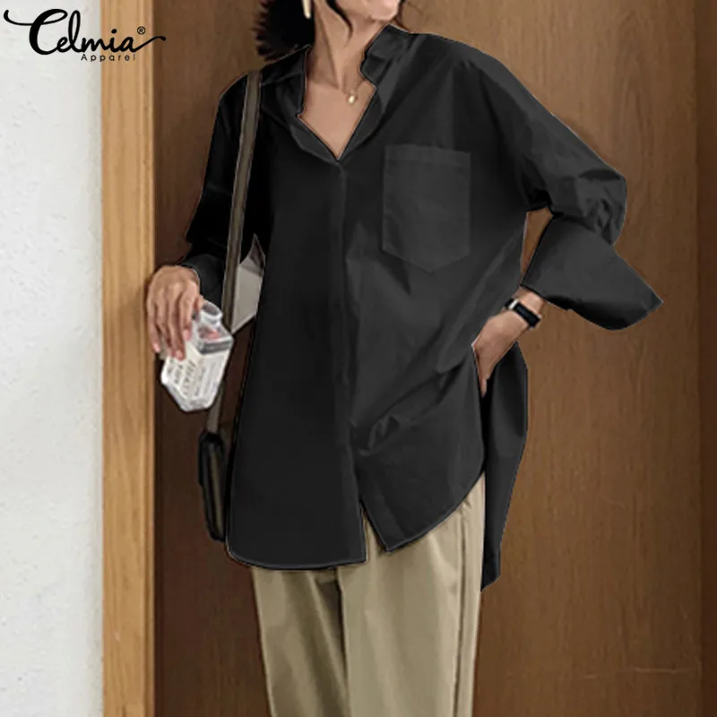 Top Fashion Women Casual Blouses Shirts 2019 Celmia Button Long Sleeve Irregular Work Ladies Shirt Split Baggy Blusas Camisa 5XL
Top Fashion Women Casual Blouses Shirts 2019 Celmia Button Long Sleeve Irregular Work Ladies Shirt Split Baggy Blusas Camisa 5XL