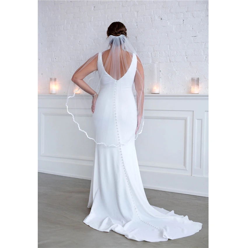 ISHSY Short White Ivory Tulle Appliques Edge Bridal Wedding Veils with Comb One Layer velos de novia 2019 Voile Mariage Courte
ISHSY Short White Ivory Tulle Appliques Edge Bridal Wedding Veils with Comb One Layer velos de novia 2019 Voile Mariage Courte