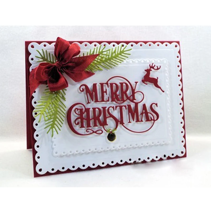 "Merry Christmas" Reindeer Words Metal Cutting Dies Stencils DIY Scrapbooking Album Paper Cards Craft Embossing New 2019 
"Merry Christmas" Reindeer Words Metal Cutting Dies Stencils DIY Scrapbooking Album Paper Cards Craft Embossing New 2019