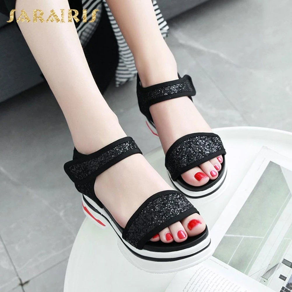SaraIirs Glitter Comfy Flat Sole Ankle Strap Hook & Loop Open Toe Platform Summer Shoes Woman Sandals Large Size 32-42
SaraIirs Glitter Comfy Flat Sole Ankle Strap Hook & Loop Open Toe Platform Summer Shoes Woman Sandals Large Size 32-42