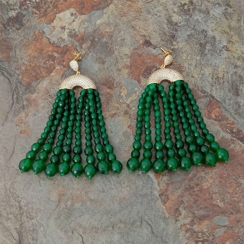 Round Green Gems CZ Golden Plated Earrings
Round Green Gems CZ Golden Plated Earrings
