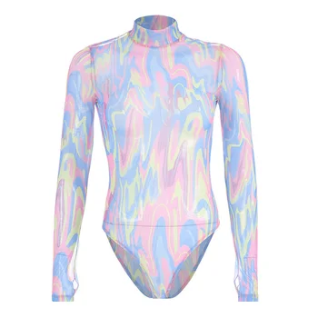 Sexy Bodycon Long Sleeve Bodysuit Women Print Mesh High Neck Playsuit 2020 Summer Streetwear Rompers Womens Jumpsuit Overalls
Sexy Bodycon Long Sleeve Bodysuit Women Print Mesh High Neck Playsuit 2020 Summer Streetwear Rompers Womens Jumpsuit Overalls
