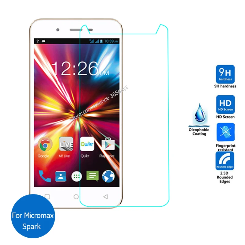 For Micromax Canvas Spark Tempered Glass Screen Protector 2.5 9h Safety Protective Film on Q380 Q 380 | Мобильные телефоны и