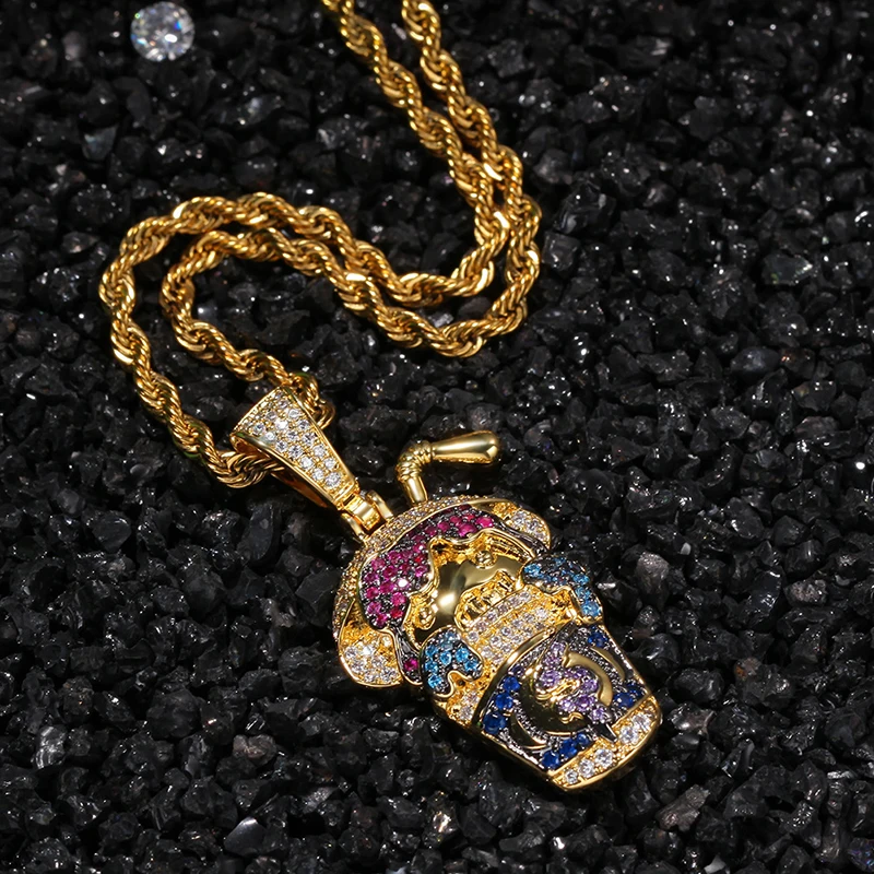 AAA Cartoon Drink Cup Shape CZ Pendant Necklace Full Iced Out Cubic Zirconia Gold Sliver CZ Stone For Men Hip Hop Jewelry
AAA Cartoon Drink Cup Shape CZ Pendant Necklace Full Iced Out Cubic Zirconia Gold Sliver CZ Stone For Men Hip Hop Jewelry