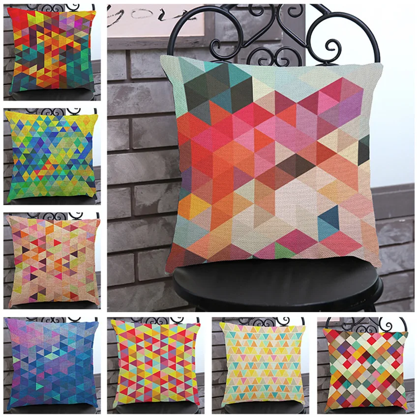 Color mosaic Pillowcase Fashion Geometrics Rainbow Checkes Decorative Pillow Covers Endless Crystal Triangle Cushion Covers
Color mosaic Pillowcase Fashion Geometrics Rainbow Checkes Decorative Pillow Covers Endless Crystal Triangle Cushion Covers
