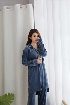 Autumn Pajama Set velvet Sleep Lounge 2018 New 2 Pieces Lady Pajamas Color Comfortable Home winter Clothing
Autumn Pajama Set velvet Sleep Lounge 2018 New 2 Pieces Lady Pajamas Color Comfortable Home winter Clothing