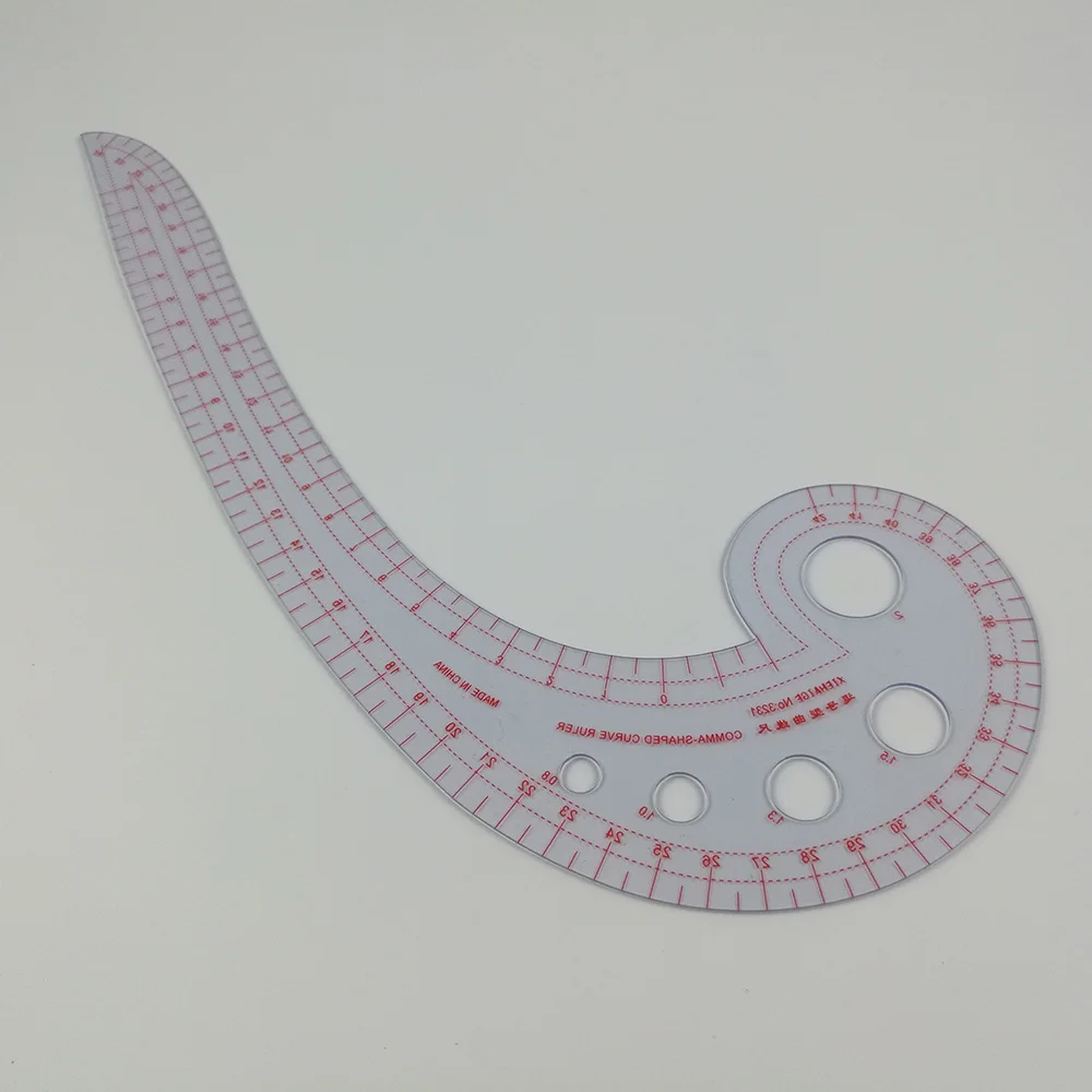 Multifunctional Sewing Tools Soft Plastic Comma Shaped Curve Ruler Styling Design Ruler French Curve 30 x 11cm Curve Ruler
Multifunctional Sewing Tools Soft Plastic Comma Shaped Curve Ruler Styling Design Ruler French Curve 30 x 11cm Curve Ruler