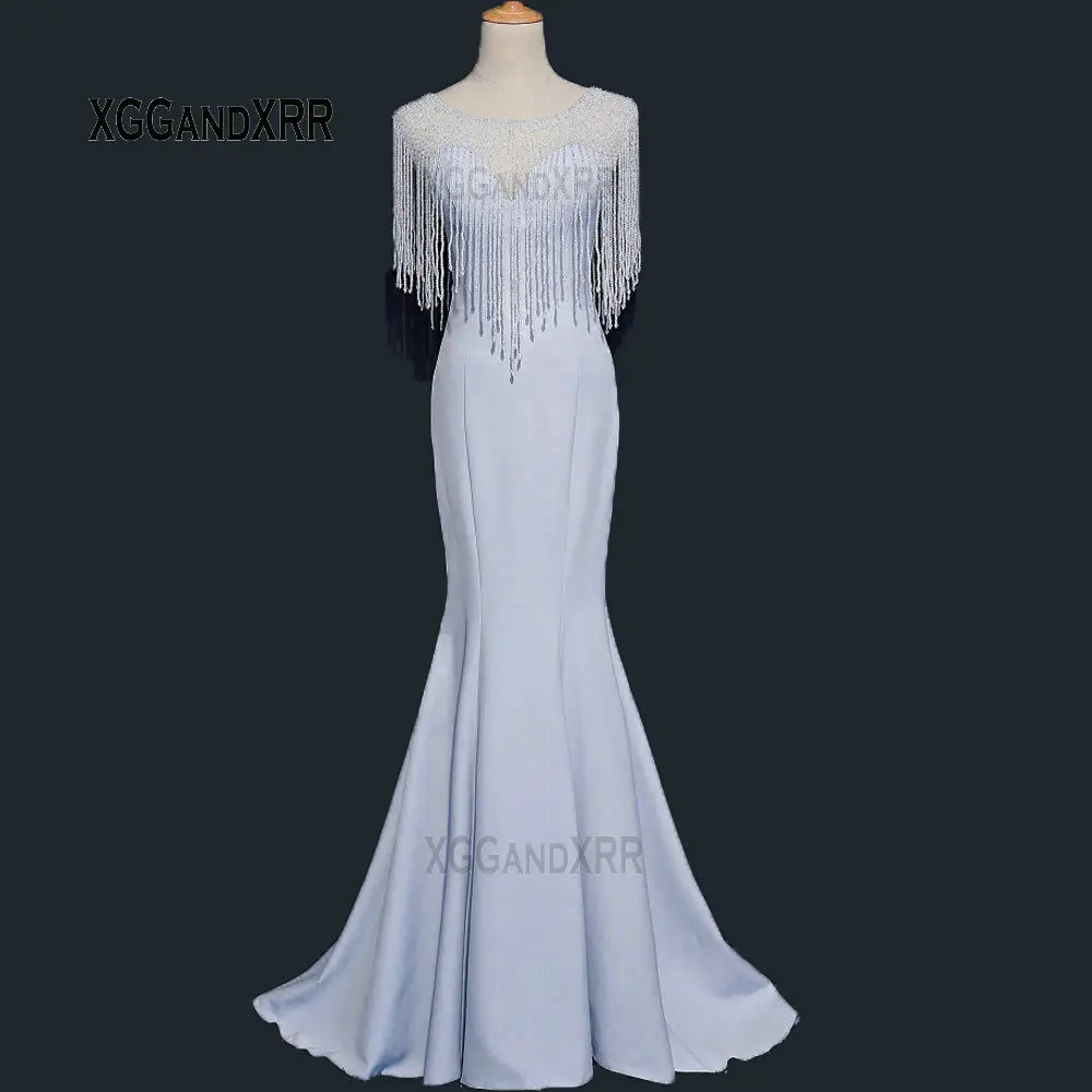 Elegant Scoop Long Green Prom Dress Sparkling Crystals Tassel Long Evening Dress Illusion Back Light Blue Formal Lady Party Gown
Elegant Scoop Long Green Prom Dress Sparkling Crystals Tassel Long Evening Dress Illusion Back Light Blue Formal Lady Party Gown