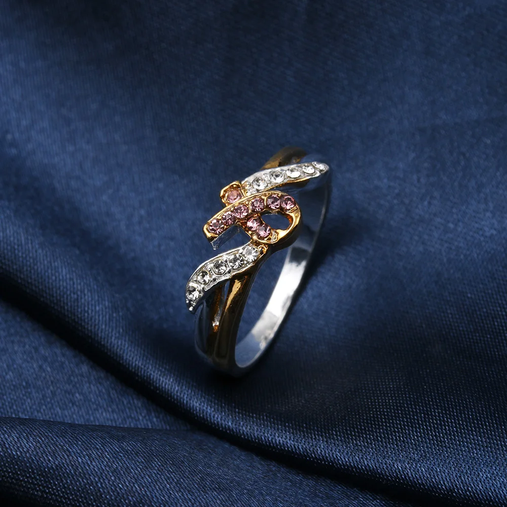 Exquisite Two-Tone Pink Hope Pink Ribbon Rings Breast Cancer Crystal Rhinestone Awareness Silver Gift Jewelry Rhinestone Ring
Exquisite Two-Tone Pink Hope Pink Ribbon Rings Breast Cancer Crystal Rhinestone Awareness Silver Gift Jewelry Rhinestone Ring