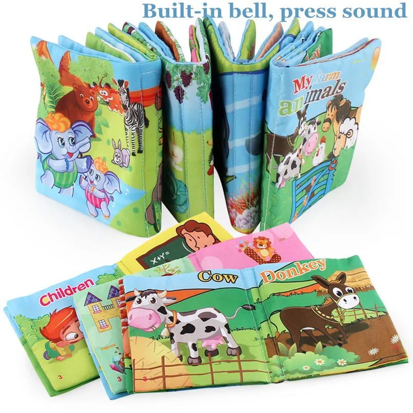 6 Style Infant Cloth Books Built-in bell Baby Early Learning Educational Crib Hanging stroller Toys childrens activity books
6 Style Infant Cloth Books Built-in bell Baby Early Learning Educational Crib Hanging stroller Toys childrens activity books