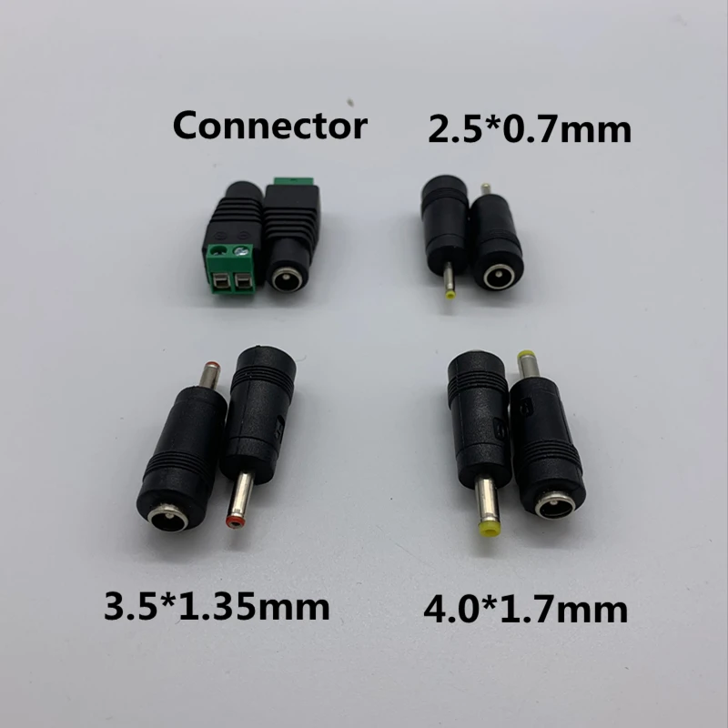

1pcs DC 5.5 mm * 2.1 mm to 2.5 * 0.7 3.5 * 1.35 4.0 *1.7 mm DC Barrel Jack Power Cable Connector