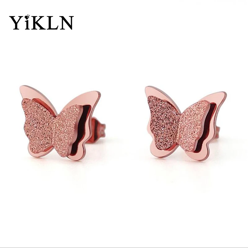 New Design Fashion Double-layer Matte Butterfly Stud Earrings Titanium Steel Rose Gold Color Wedding Earrings For Women YE17030
New Design Fashion Double-layer Matte Butterfly Stud Earrings Titanium Steel Rose Gold Color Wedding Earrings For Women YE17030