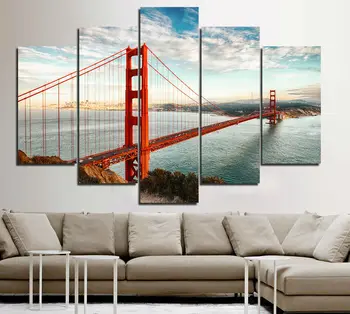 5 pieces Mordern wall picture canvas painting golden bridge photo print decoration landscape art for livingroom F/1460
5 pieces Mordern wall picture canvas painting golden bridge photo print decoration landscape art for livingroom F/1460