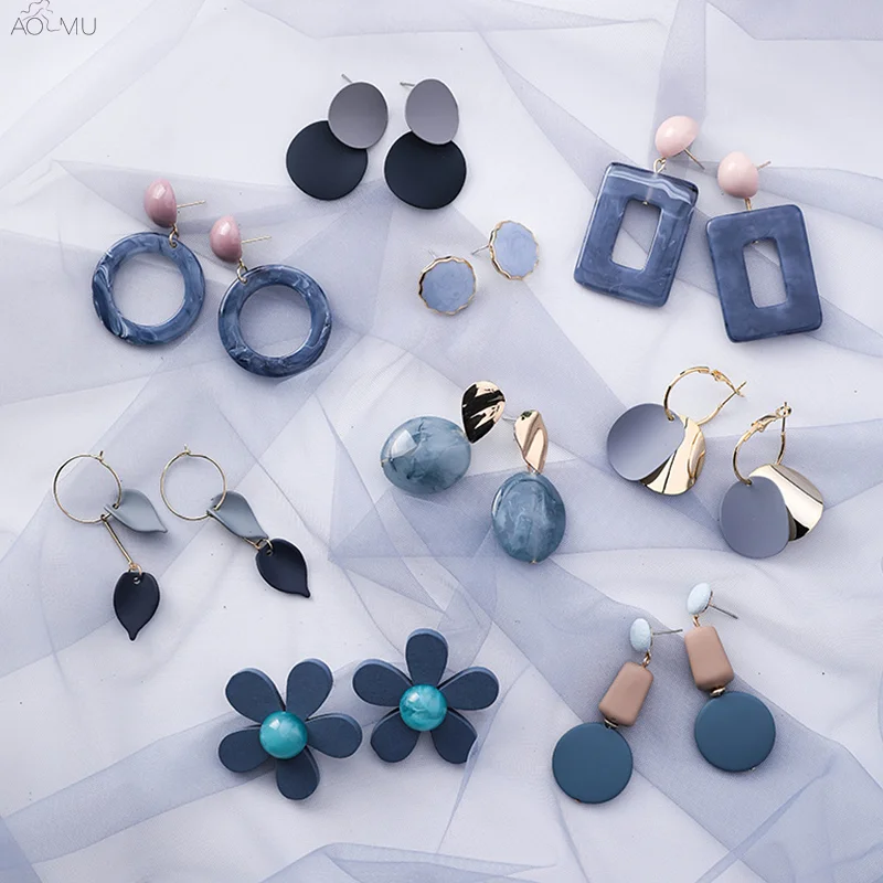 Women Blue Acrylic Irregular Circle Square Geometric Stud Earrings Ladies Elegant Party Modern Jewelry
Women Blue Acrylic Irregular Circle Square Geometric Stud Earrings Ladies Elegant Party Modern Jewelry