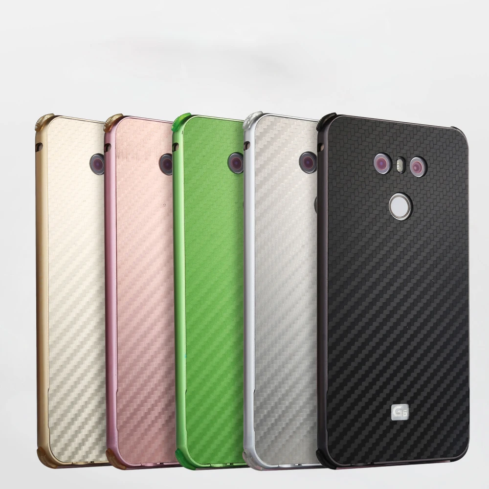 ZEALLION For LG G6 Luxury Plating Aluminum Metal Frame + Carbon Fiber Hard PC Shockproof Back Cover
ZEALLION For LG G6 Luxury Plating Aluminum Metal Frame + Carbon Fiber Hard PC Shockproof Back Cover