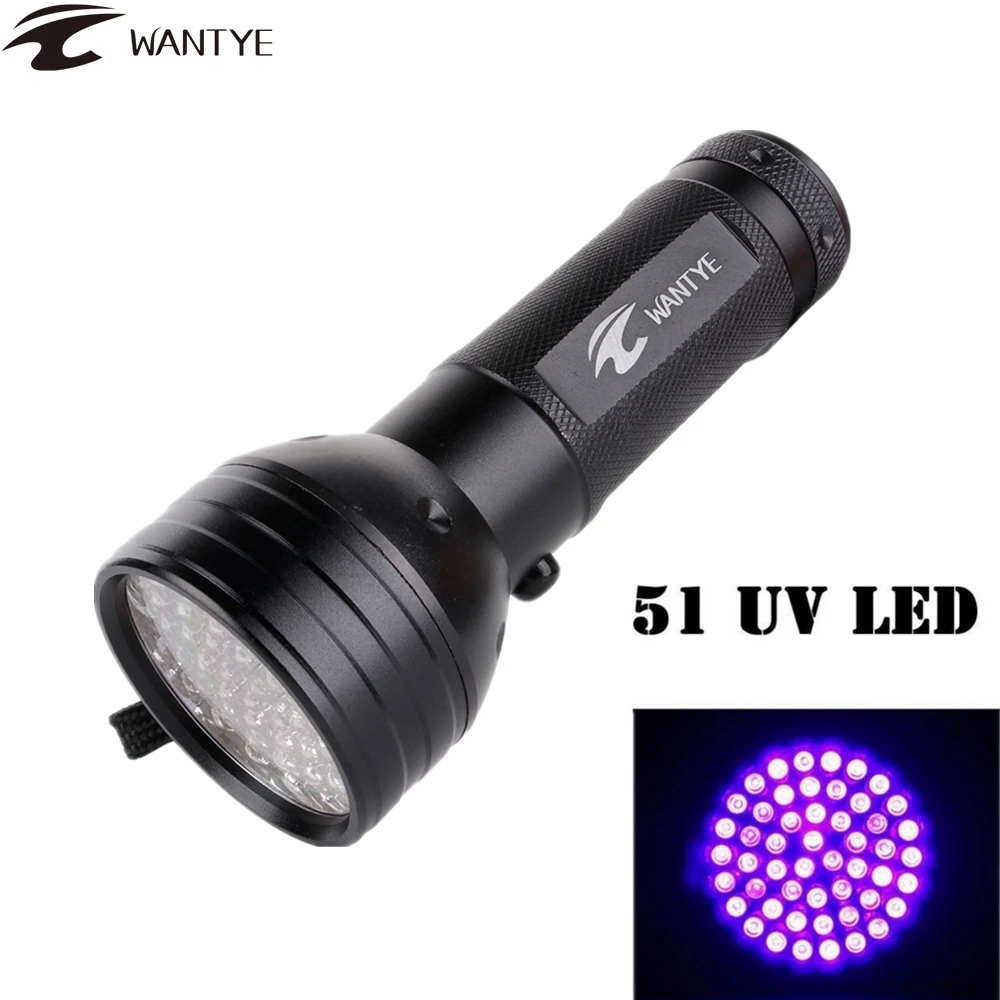 

51 LEDs UV Led Flashlight 395nm Mini Ultra Violet Torch Light Lamp Blacklight Detector for Marker Dog Urine Pet Stains Bed Bug