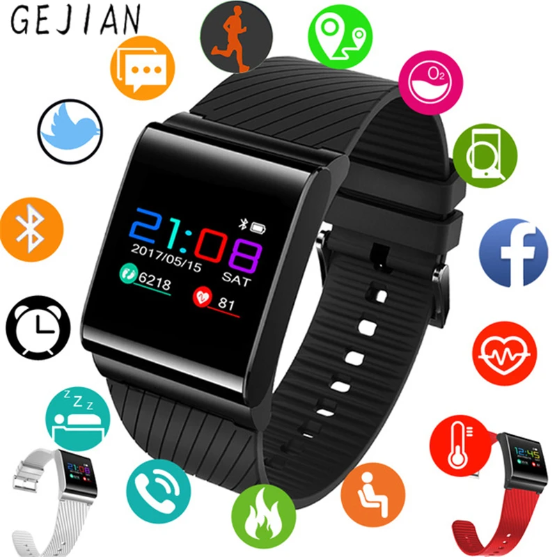 GEJIAN Smart Watches Blood Pressure Blood Oxygen Heart Rate Detection Color Screen OLED sport watch Fitness tracker Pedometer
GEJIAN Smart Watches Blood Pressure Blood Oxygen Heart Rate Detection Color Screen OLED sport watch Fitness tracker Pedometer