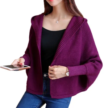 Women Knit Cardigan Sweater Coat 2018 New Autumn Clothes Loose Hooded Bat Cardigan Sweater Short Jacket Female Elegant Tops 271
Women Knit Cardigan Sweater Coat 2018 New Autumn Clothes Loose Hooded Bat Cardigan Sweater Short Jacket Female Elegant Tops 271