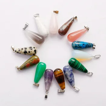 Wholesale 50pcs high quality charms mixed natural stone long water drop beads pendants DIY Accessories Jewelry free shipping
Wholesale 50pcs high quality charms mixed natural stone long water drop beads pendants DIY Accessories Jewelry free shipping