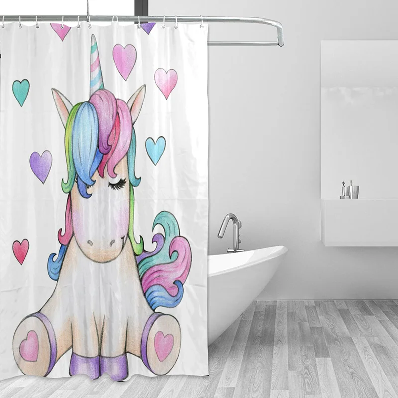 So Cute Unicorn Shower Curtain Polyester Fabric Printing Bathroom Curtain Custom Waterproof Washable Bath Curtains for Kids
So Cute Unicorn Shower Curtain Polyester Fabric Printing Bathroom Curtain Custom Waterproof Washable Bath Curtains for Kids