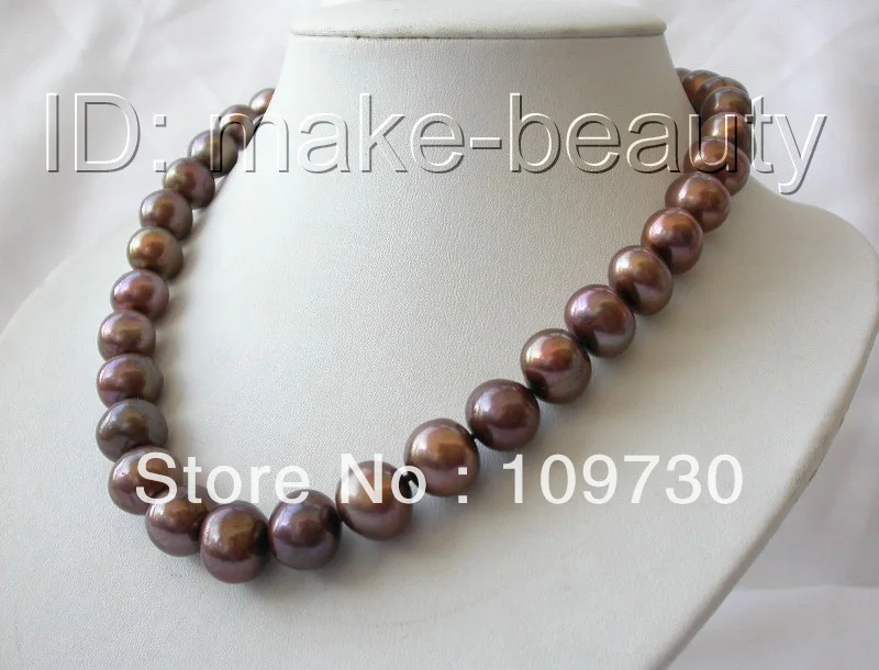 Jewelry 00587 stunning big 15mm round Chocolate freshwater cultured pearl necklace
Jewelry 00587 stunning big 15mm round Chocolate freshwater cultured pearl necklace