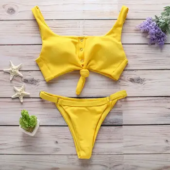 Sexy Women Buttons Two-Pieces Bikini Set Bandage Push Up Padded Swimwear Swimsuit Bathing Suits Beachwear
Sexy Women Buttons Two-Pieces Bikini Set Bandage Push Up Padded Swimwear Swimsuit Bathing Suits Beachwear