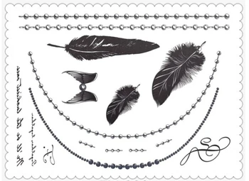 3Pcs Temporary Jewelry Inspired Tattoo Sticker Feather Body Art tatuagem temporaria
3Pcs Temporary Jewelry Inspired Tattoo Sticker Feather Body Art tatuagem temporaria