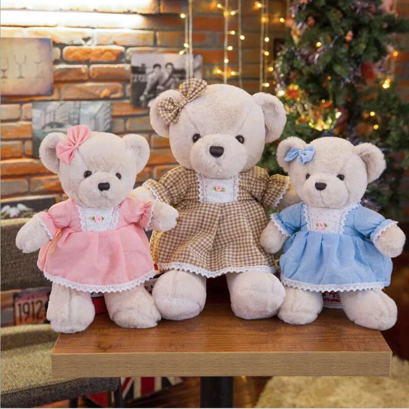 New Style Cute Wearing Dress Teddy Bear Plush Toys Stuffed Animal Doll Toy Children Gift Girls Birthday Gifts
New Style Cute Wearing Dress Teddy Bear Plush Toys Stuffed Animal Doll Toy Children Gift Girls Birthday Gifts