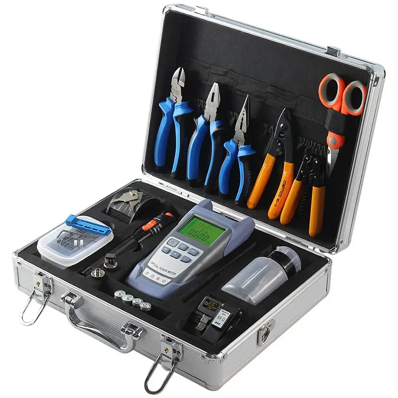 Fiber Optic fusion splicer Tool Kit with AUA-S2 Fiber Cleaver and Optical Power Meter 10MW Visual Fault Locator with toolbox set
Fiber Optic fusion splicer Tool Kit with AUA-S2 Fiber Cleaver and Optical Power Meter 10MW Visual Fault Locator with toolbox set