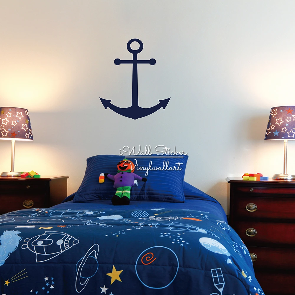 Baby Nursery Anchor Wall Sticker Boys Decal Children Cute Kids Room DIY Easy Art Cut Vinyl N12 | Дом и сад