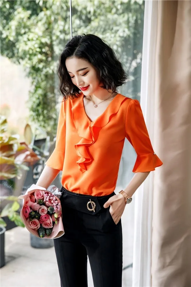 Fashion Elegant Orange 2019 Spring Summer Business Women Pantsuits With Pants and Blouses Ladies Office Work Wear Pants Suits
Fashion Elegant Orange 2019 Spring Summer Business Women Pantsuits With Pants and Blouses Ladies Office Work Wear Pants Suits