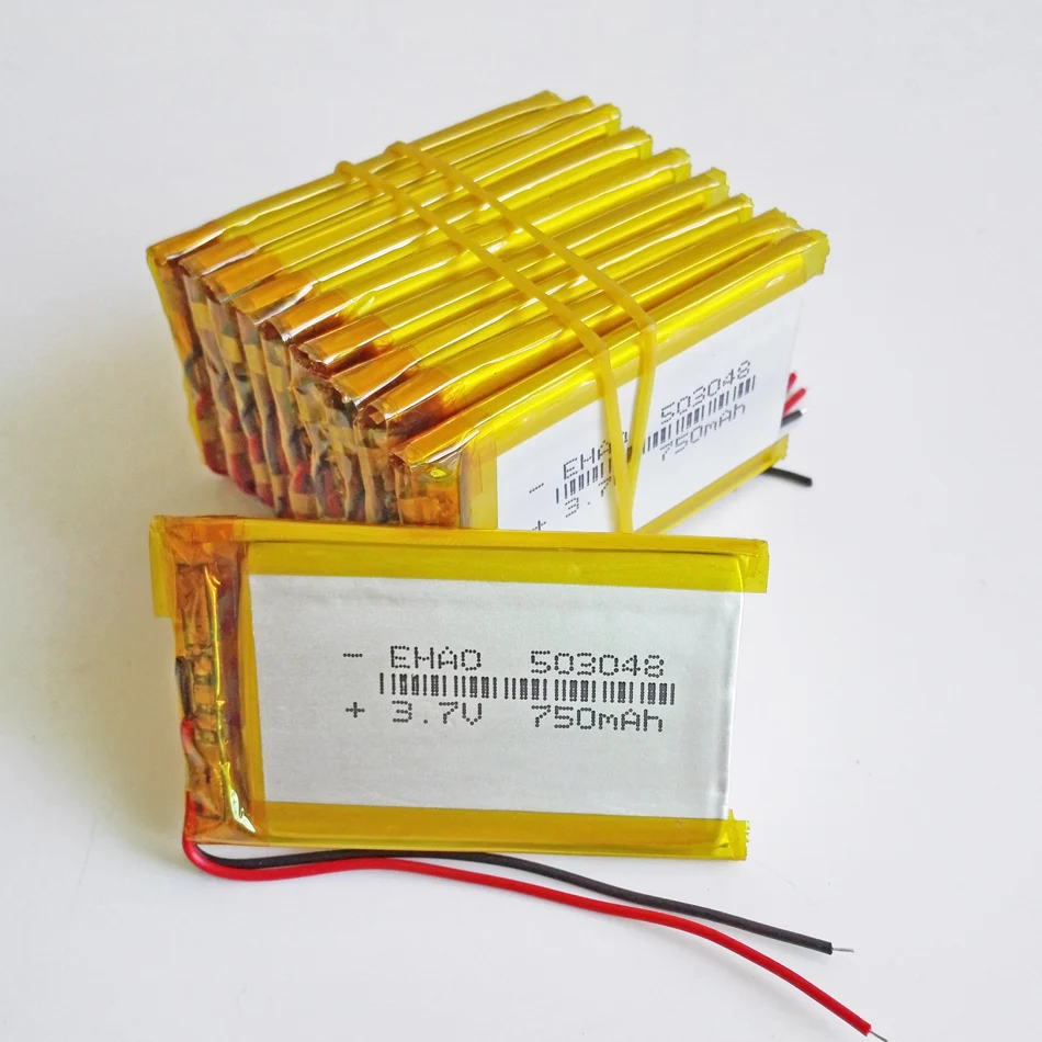 

10 PCS 503048 3.7V 750mAh Lithium Polymer LiPo Rechargeable Battery For Mp3 GPS Mobile Phone Ebooks Power Bank Tablet pc Camera