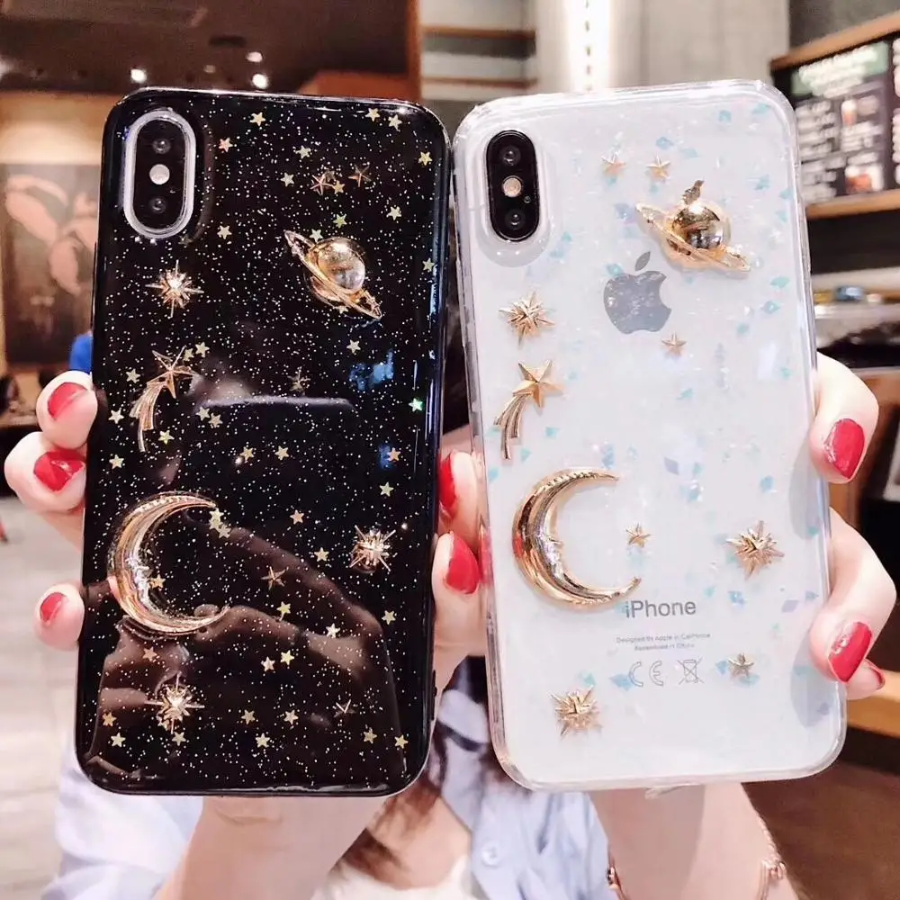 Shinning Bling Moon planet case for iPhone X XS Max XR Soft TPU Transparent Cover Coque For iPhone 7 8 6 6s Plus Glitter Case
Shinning Bling Moon planet case for iPhone X XS Max XR Soft TPU Transparent Cover Coque For iPhone 7 8 6 6s Plus Glitter Case