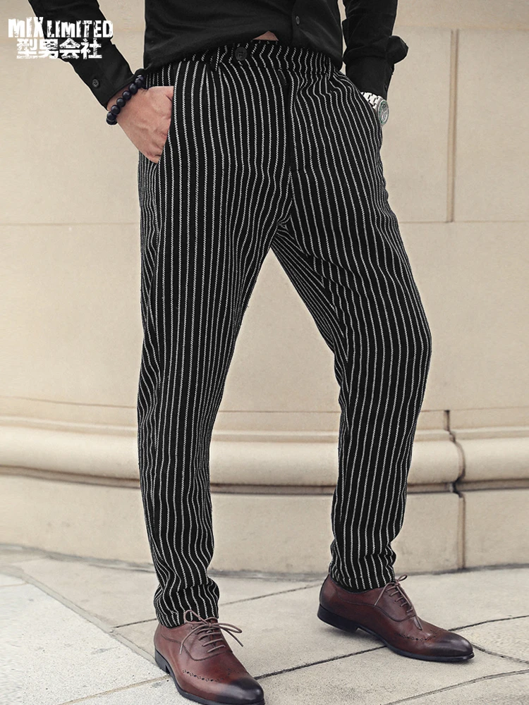 Men's New Winter Slim Fit Casual Vertical Striped Formal Suit Pants Men's England Style Woolen Straight Business Trousers K927
Men's New Winter Slim Fit Casual Vertical Striped Formal Suit Pants Men's England Style Woolen Straight Business Trousers K927
