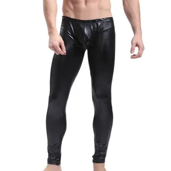 Faux Leather Mens Shiny Stretch Pants New Sexy Novelty Muscle Slim fit Mens Leggings Low waits Stage Club Gay Male Pants
Faux Leather Mens Shiny Stretch Pants New Sexy Novelty Muscle Slim fit Mens Leggings Low waits Stage Club Gay Male Pants