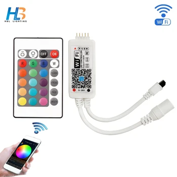 RGBW WiFi RGBWW Controller DC 12V With 24 Keys IR Remote Controller For 5050 LED Strip led tape ribbon Smart Phone APP Control
RGBW WiFi RGBWW Controller DC 12V With 24 Keys IR Remote Controller For 5050 LED Strip led tape ribbon Smart Phone APP Control