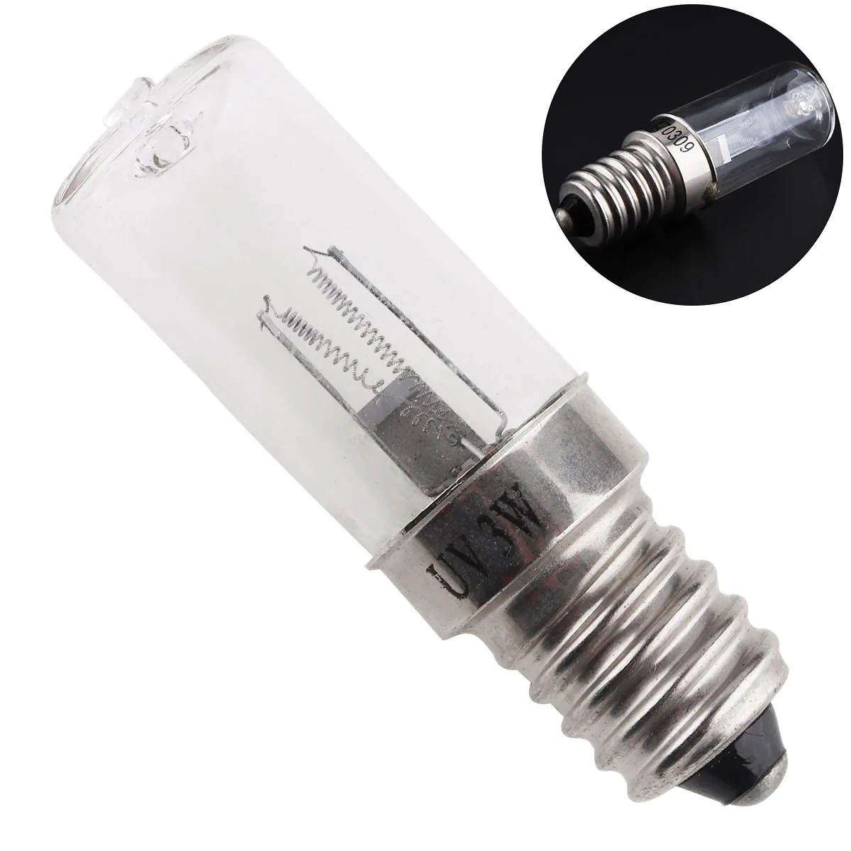 E14 3W UV Sterilizer Light Bulb Ultraviolet Filter Germicidal Lamp with Straight Pipe for Disinfection Cabinet Microwave Oven
E14 3W UV Sterilizer Light Bulb Ultraviolet Filter Germicidal Lamp with Straight Pipe for Disinfection Cabinet Microwave Oven