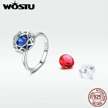 WOSTU 925 Sterling Silver Replaceable Blue & Red Zircon Ring Finger Crystal Rings For Women Wedding Party Silver Jewelry DXR492
WOSTU 925 Sterling Silver Replaceable Blue & Red Zircon Ring Finger Crystal Rings For Women Wedding Party Silver Jewelry DXR492