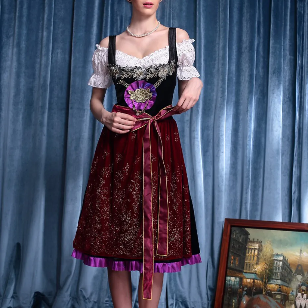 Elegant Women Vintage Dress Casual Beer Festival Bavarian Short Sleeve Waitress Cosplay Costume Dress vestidos de verano
Elegant Women Vintage Dress Casual Beer Festival Bavarian Short Sleeve Waitress Cosplay Costume Dress vestidos de verano
