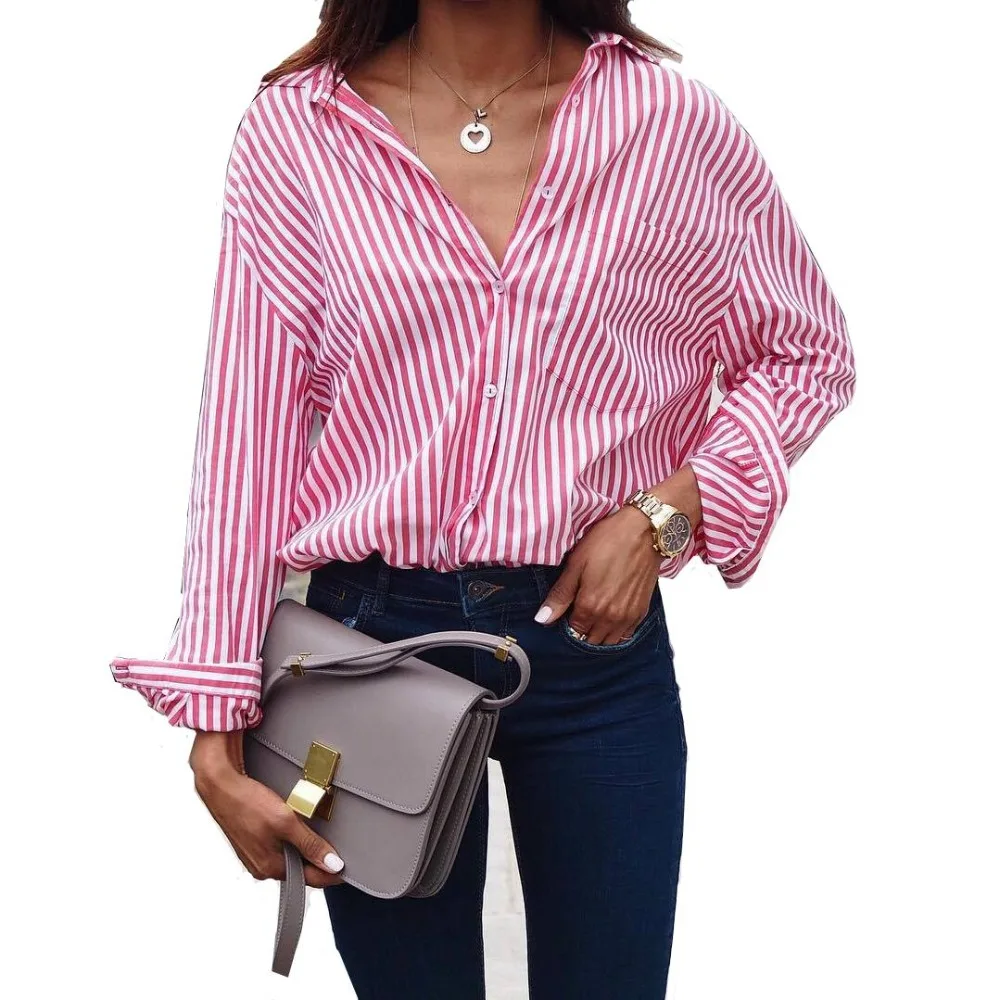 Women Striped Long Sleeve Blouse Shirt Female Loose Blusas Femme Autumn Casual Ladies Office Blouses Shirt Tops Plus Size S-5XL
Women Striped Long Sleeve Blouse Shirt Female Loose Blusas Femme Autumn Casual Ladies Office Blouses Shirt Tops Plus Size S-5XL