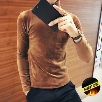 2019 new gold velvet T-shirt men's autumn and winter plus velvet bottoming shirt Slim sexy solid color high collar compassionate
2019 new gold velvet T-shirt men's autumn and winter plus velvet bottoming shirt Slim sexy solid color high collar compassionate