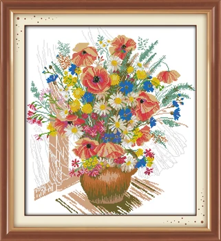 Colorful flower vase Cross Stitch Kits 11CT Printed 14CT Set DIY Chinese Cotton Cross-stitch Counted Embroidery Needlework
Colorful flower vase Cross Stitch Kits 11CT Printed 14CT Set DIY Chinese Cotton Cross-stitch Counted Embroidery Needlework