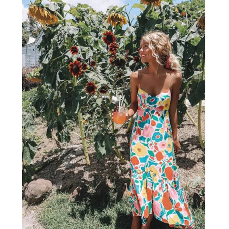 New 2018 Women Summer Bohemian v-neck Chiffon Floral Trumpet Prairie Chic Long Maxidress Dress Sundress
New 2018 Women Summer Bohemian v-neck Chiffon Floral Trumpet Prairie Chic Long Maxidress Dress Sundress
