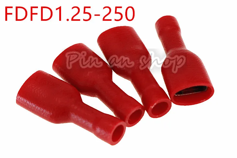 RED FDFD1.25-250 insulating Female Insulated Electrical Crimp Terminal Connectors Cable Wire Connector 50PCS/Pack FDFD
RED FDFD1.25-250 insulating Female Insulated Electrical Crimp Terminal Connectors Cable Wire Connector 50PCS/Pack FDFD