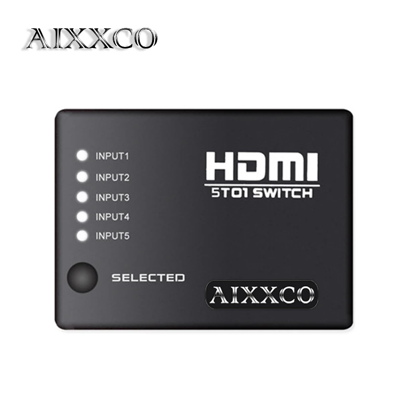 AIXXCO 5 Port HDMI Switch Switcher HDMI Splitter Hub with IR Remote IR Receiver Cable for Xbox PS3 DVD 3D 1080P HDTV
AIXXCO 5 Port HDMI Switch Switcher HDMI Splitter Hub with IR Remote IR Receiver Cable for Xbox PS3 DVD 3D 1080P HDTV